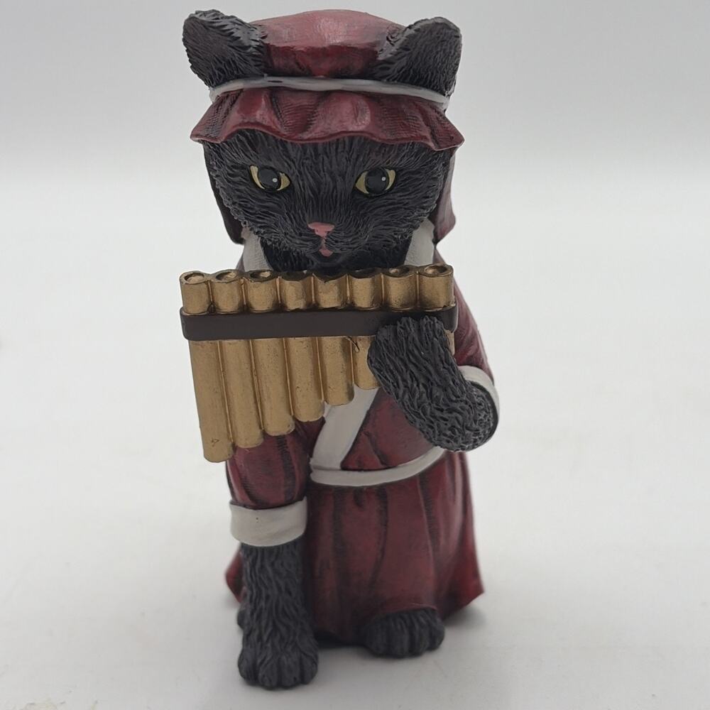 Hawthorne Village Purr-fect Christmas Pageant Cat Figure MERRY MUSICIAN Nativity